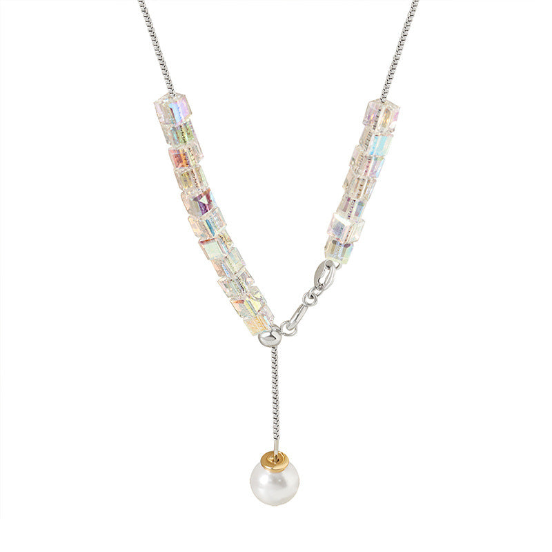 COLORED CRYSTAL STONE NECKLACE