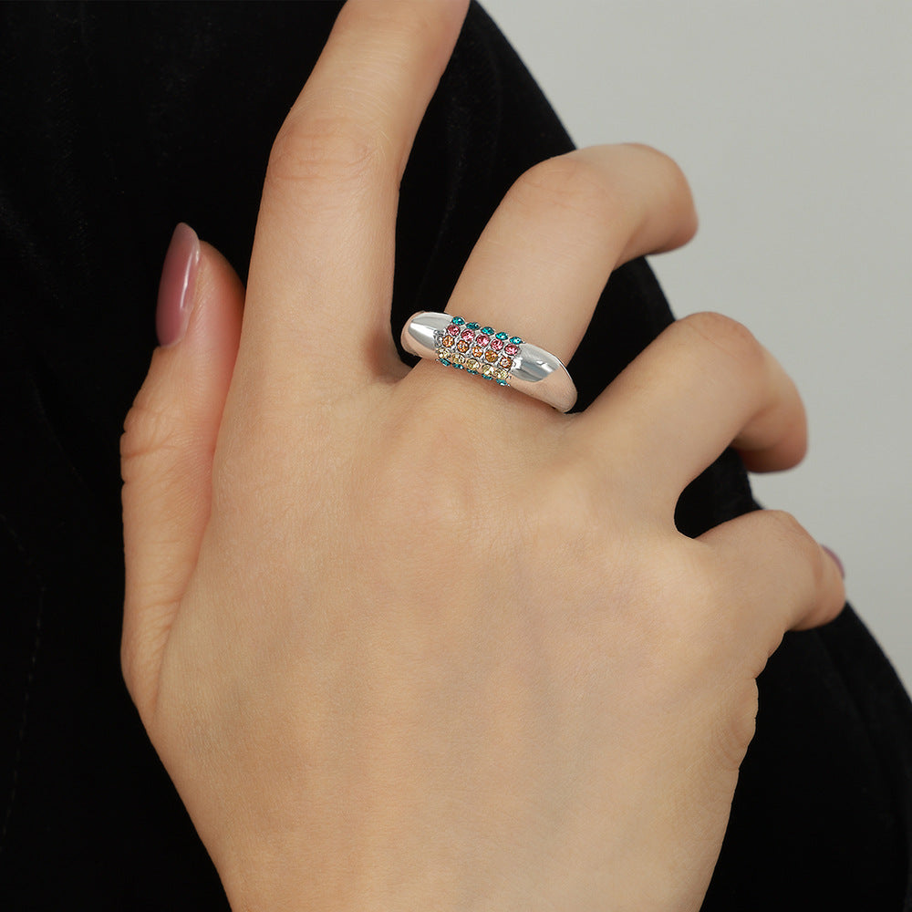 COLORED STONE PLAIN RING