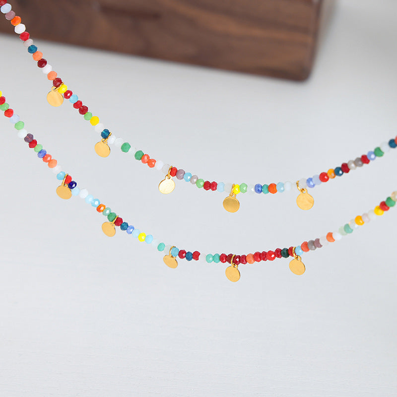 COLORFUL CUT GOLD LOCK NECKLACE