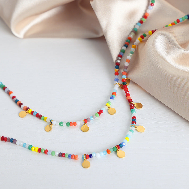 COLORFUL CUT GOLD LOCK NECKLACE