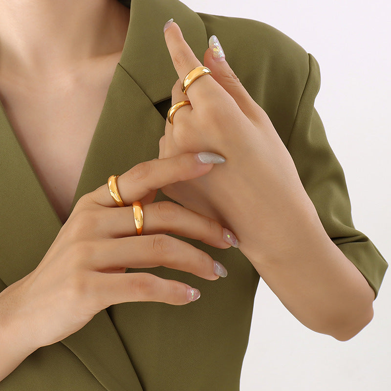 COUPLE SMOOTH PURE PLAIN RING