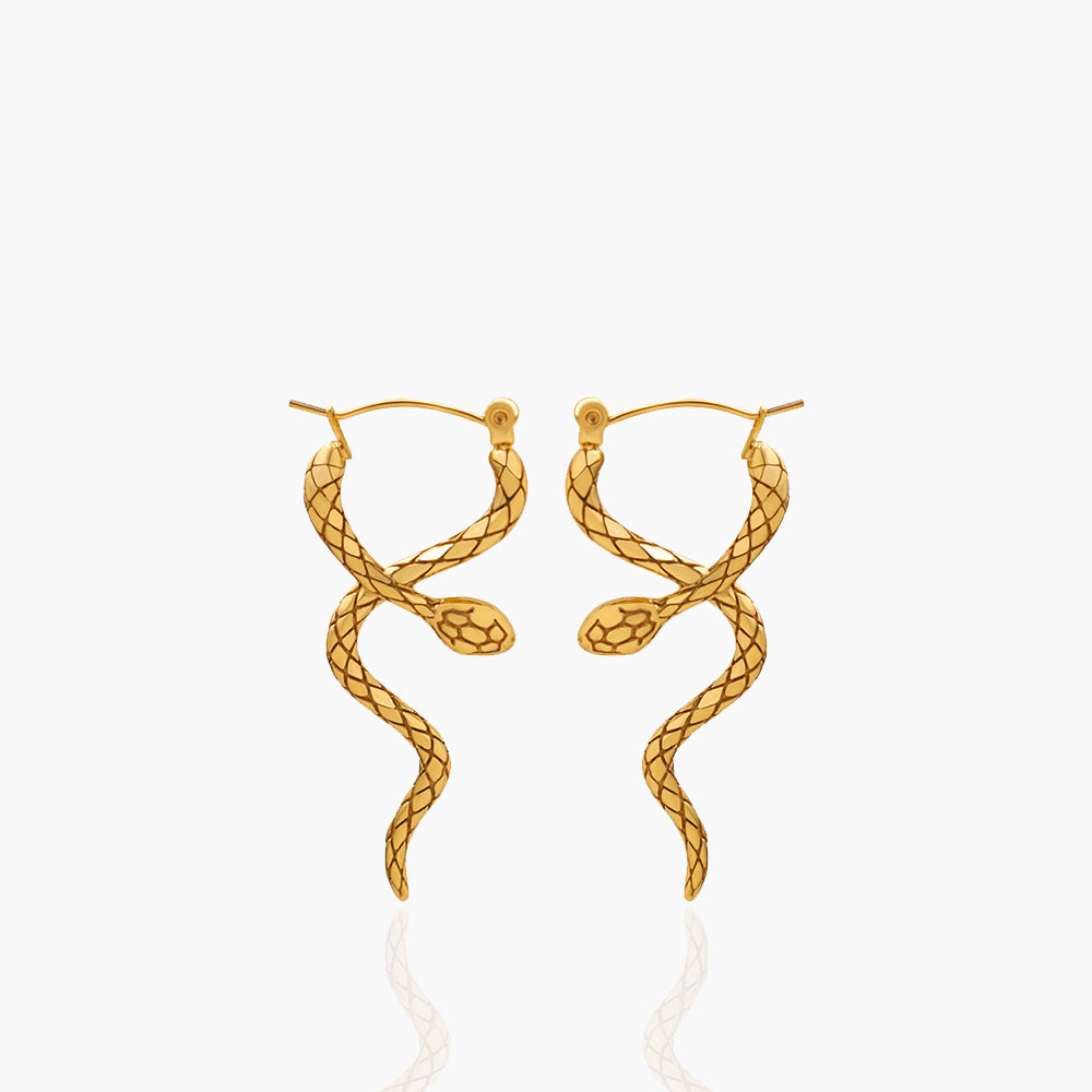 CROSS WRAP SNAKE SHAPED EARRINGS