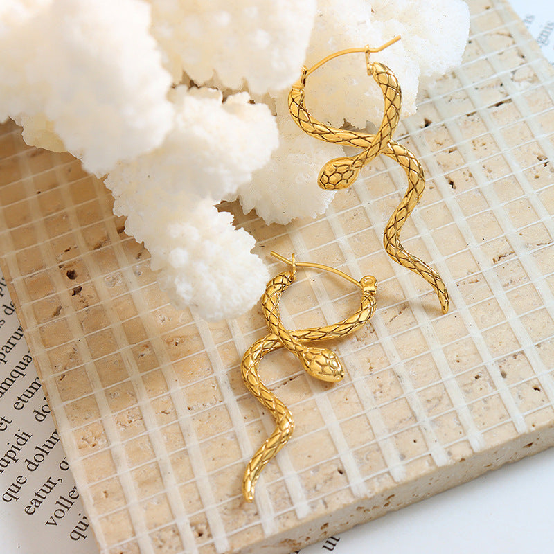 CROSS WRAP SNAKE SHAPED EARRINGS