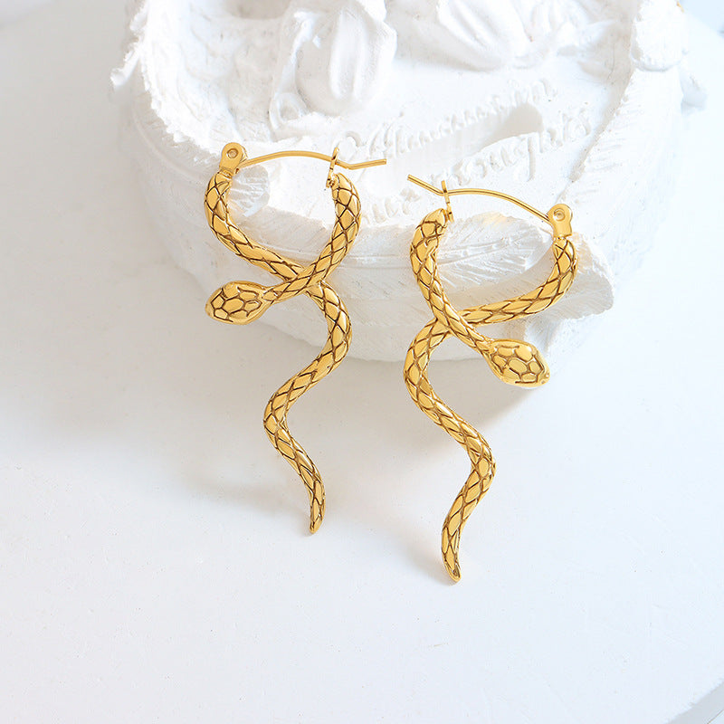CROSS WRAP SNAKE SHAPED EARRINGS