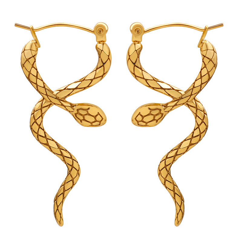 CROSS WRAP SNAKE SHAPED EARRINGS