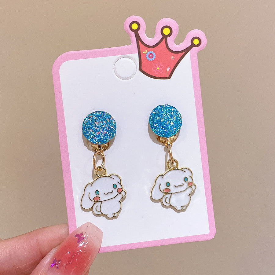 CUTE CARTOON EAR CLIP WITHOUT EAR HOLE EARRINGS