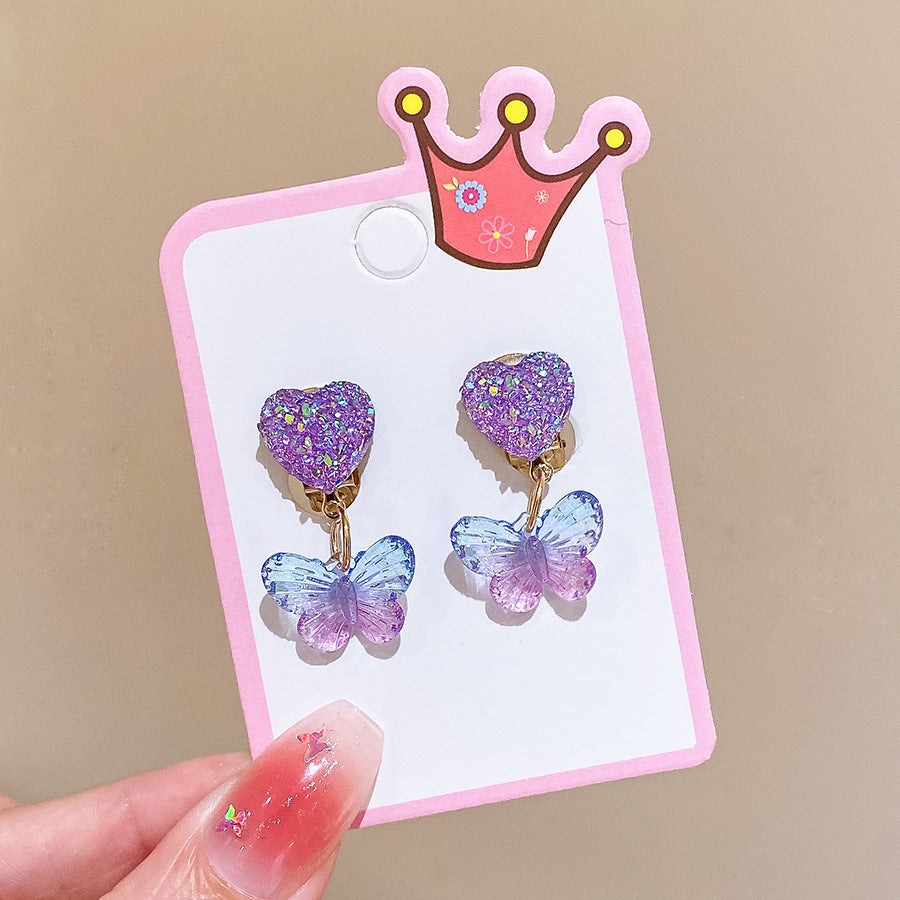 CUTE CARTOON EAR CLIP WITHOUT EAR HOLE EARRINGS