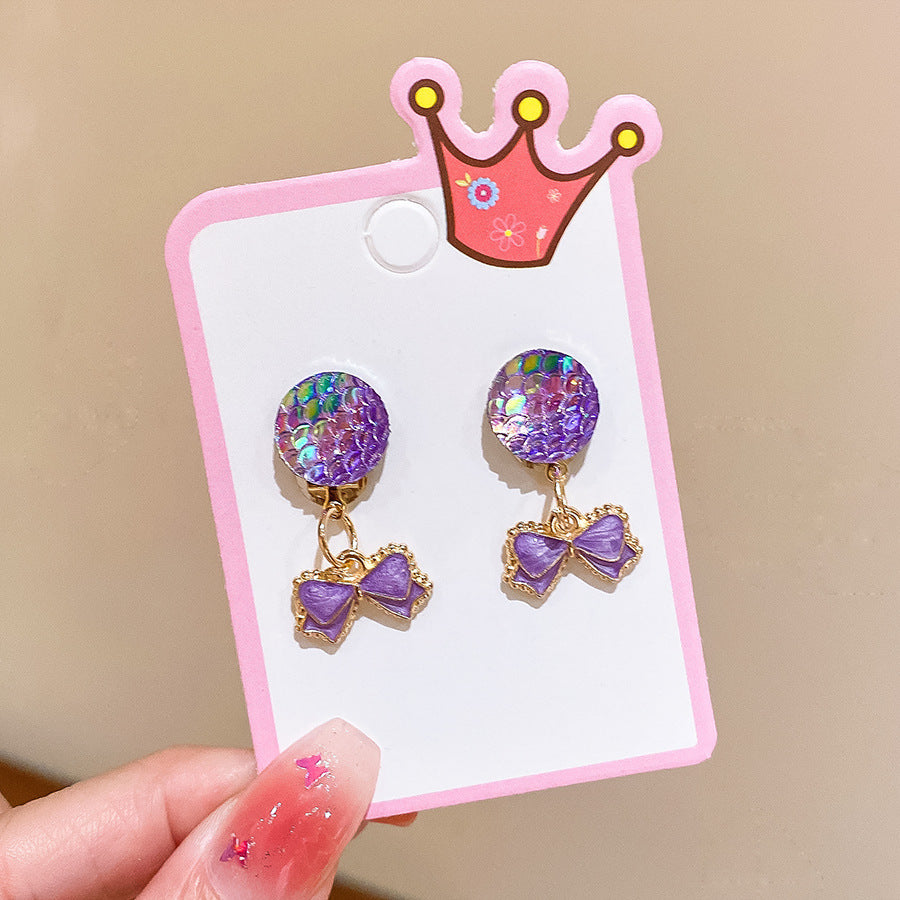CUTE CARTOON EAR CLIP WITHOUT EAR HOLE EARRINGS