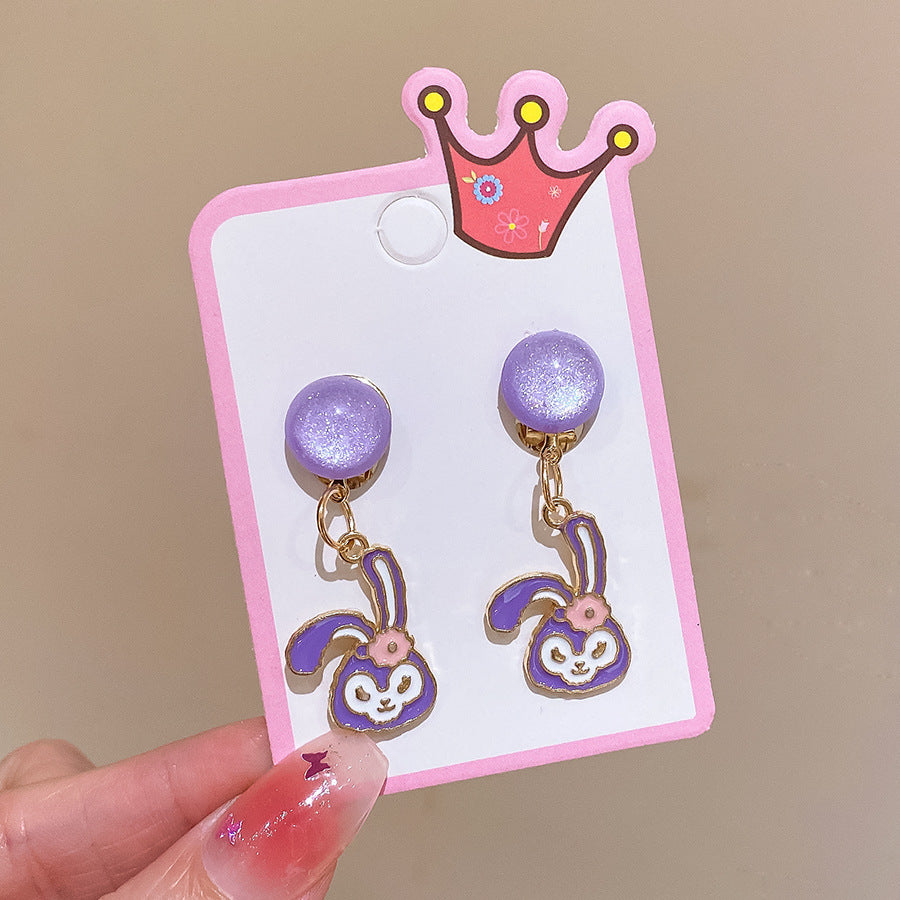 CUTE CARTOON EAR CLIP WITHOUT EAR HOLE EARRINGS