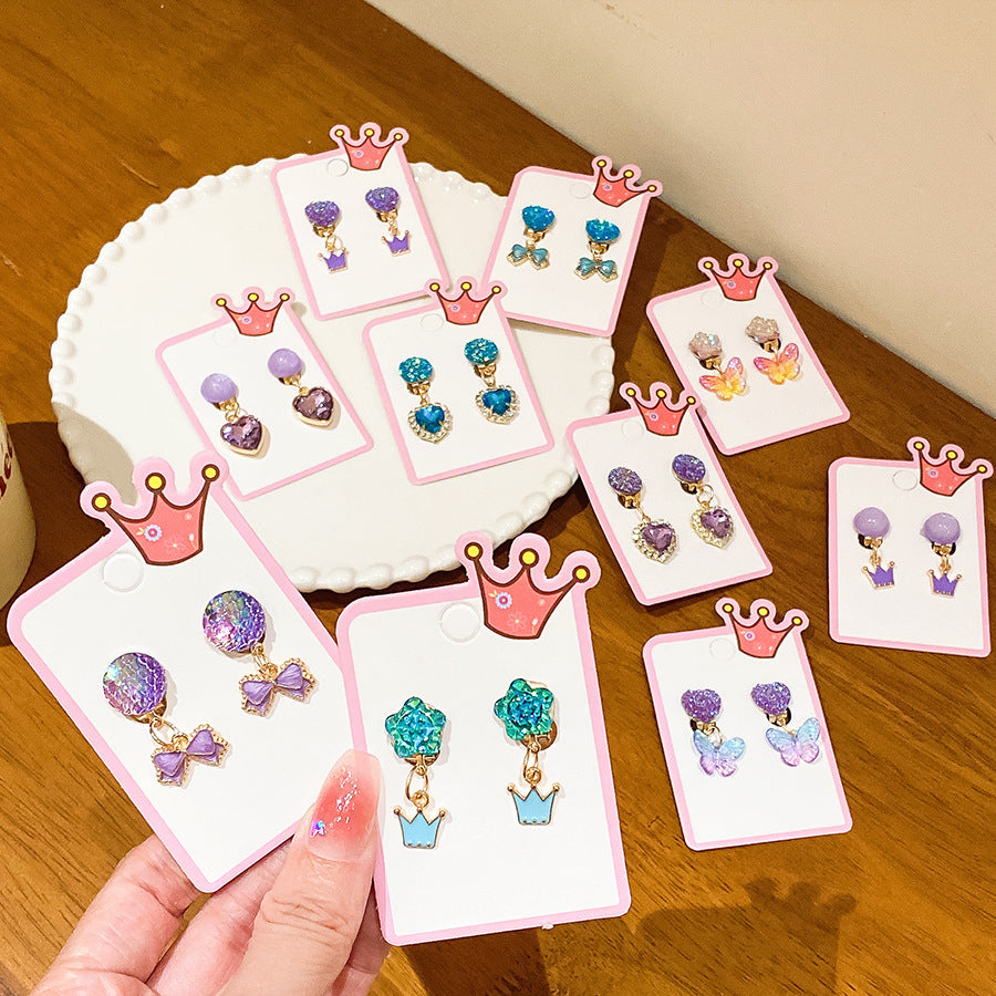 CUTE CARTOON EAR CLIP WITHOUT EAR HOLE EARRINGS