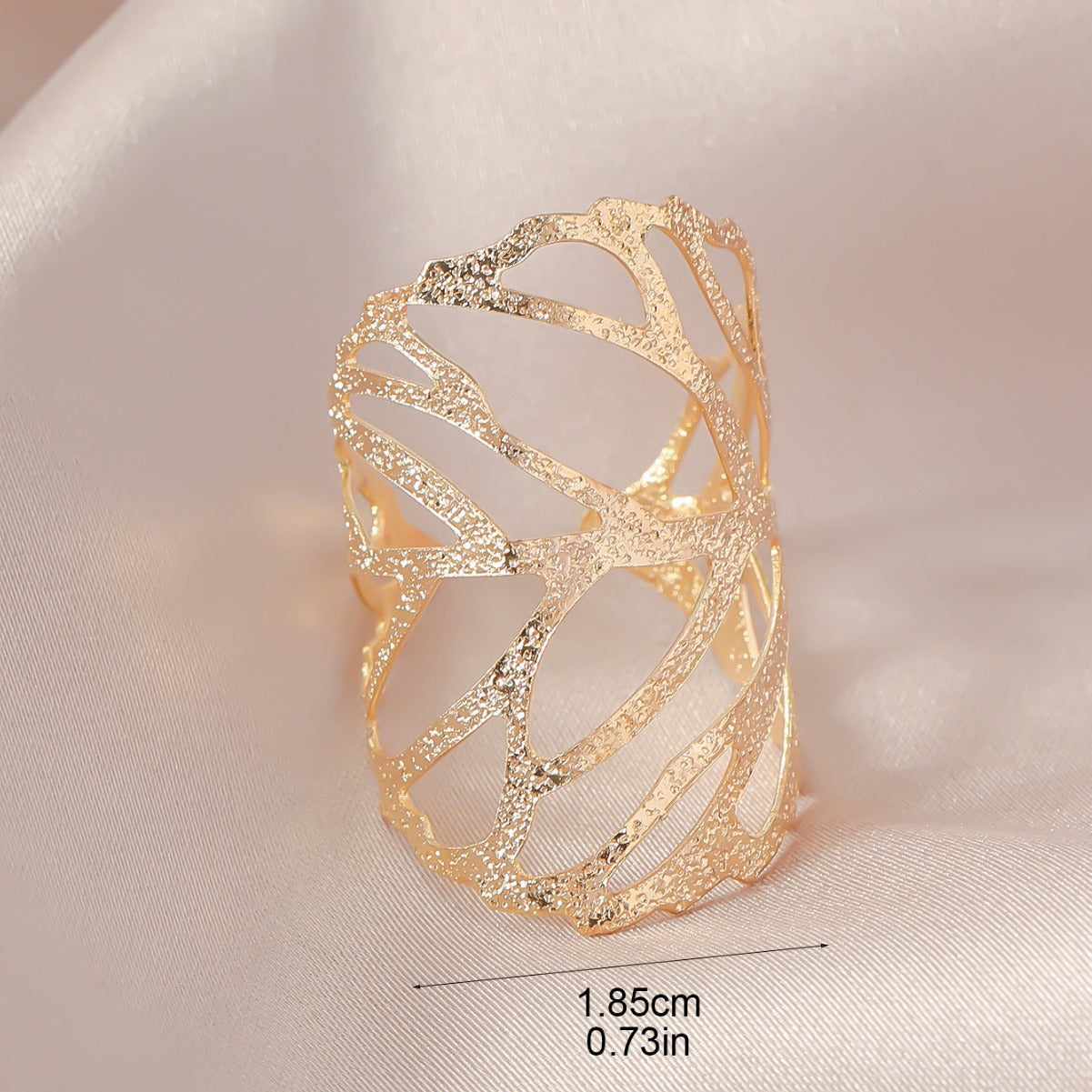 Chic hollow leaf forest style fashion open ring