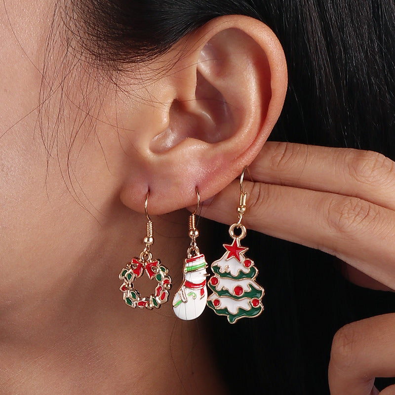Christmas Snowman Snow Gloves Earrings