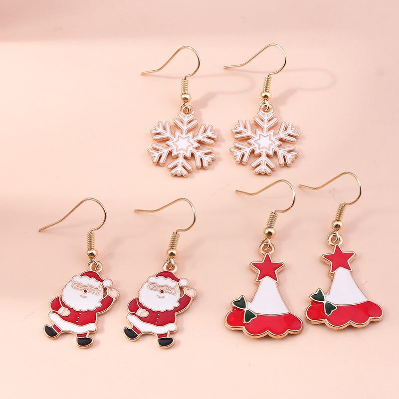 Christmas Snowman Snow Gloves Earrings
