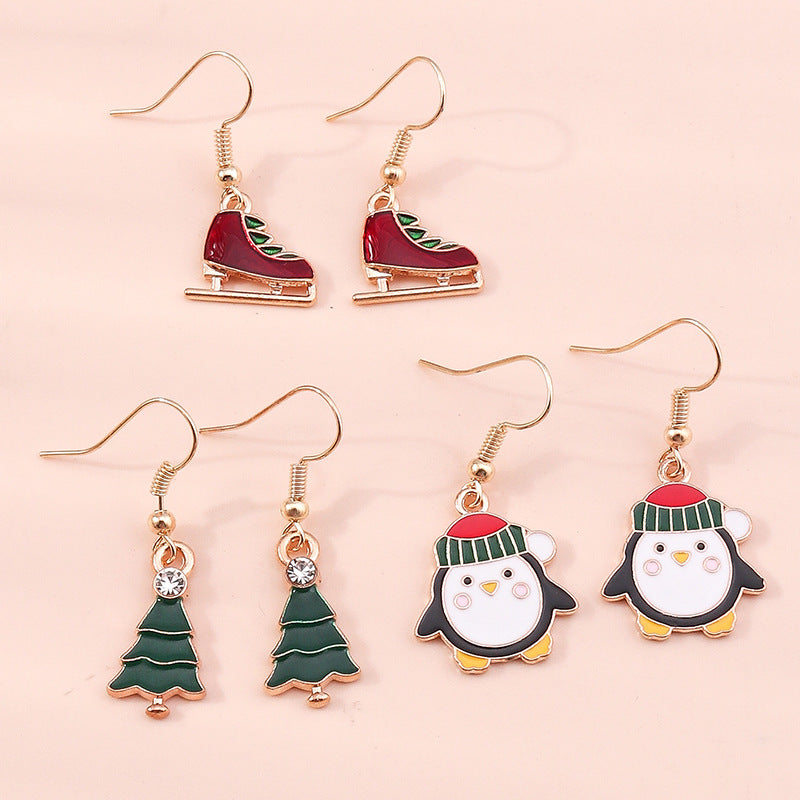 Christmas Snowman Snow Gloves Earrings