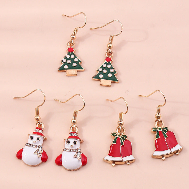 Christmas Snowman Snow Gloves Earrings