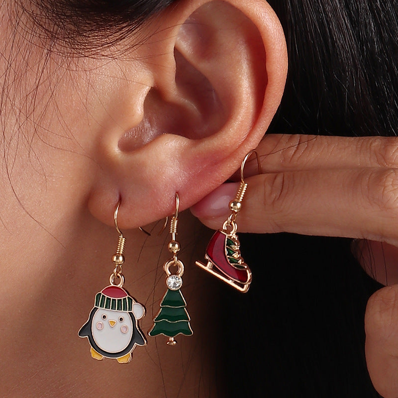 Christmas Snowman Snow Gloves Earrings
