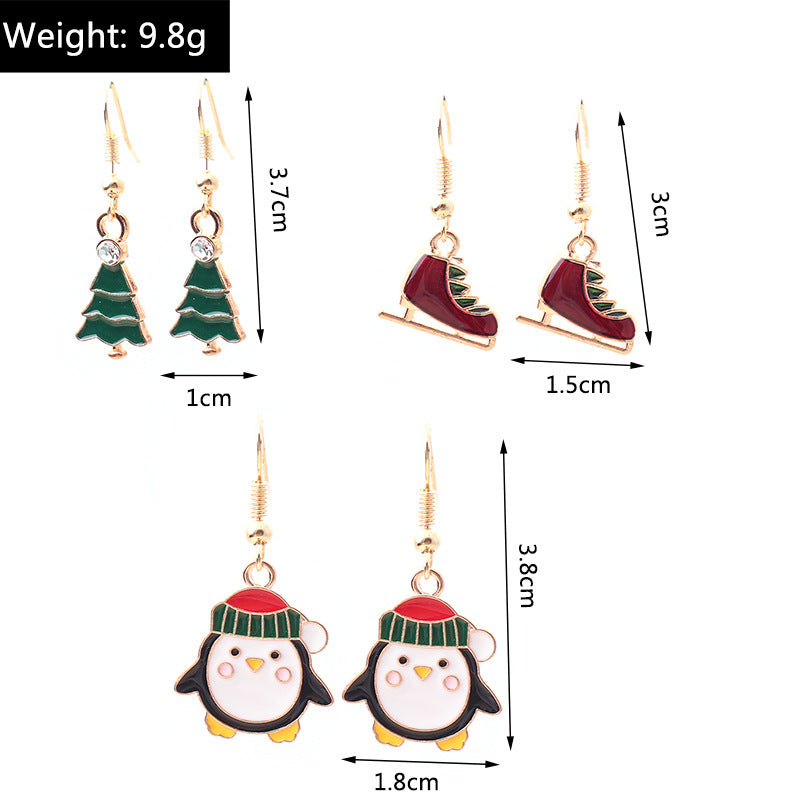 Christmas Snowman Snow Gloves Earrings