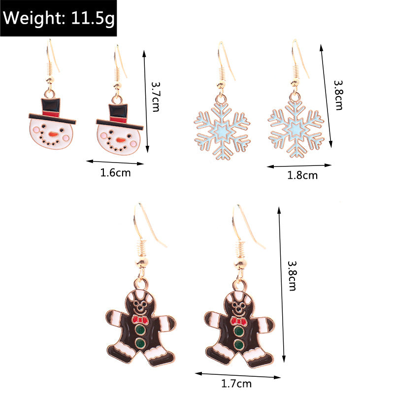 Christmas Snowman Snow Gloves Earrings