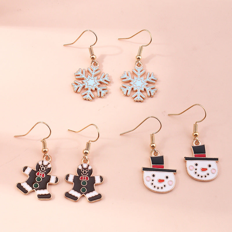 Christmas Snowman Snow Gloves Earrings