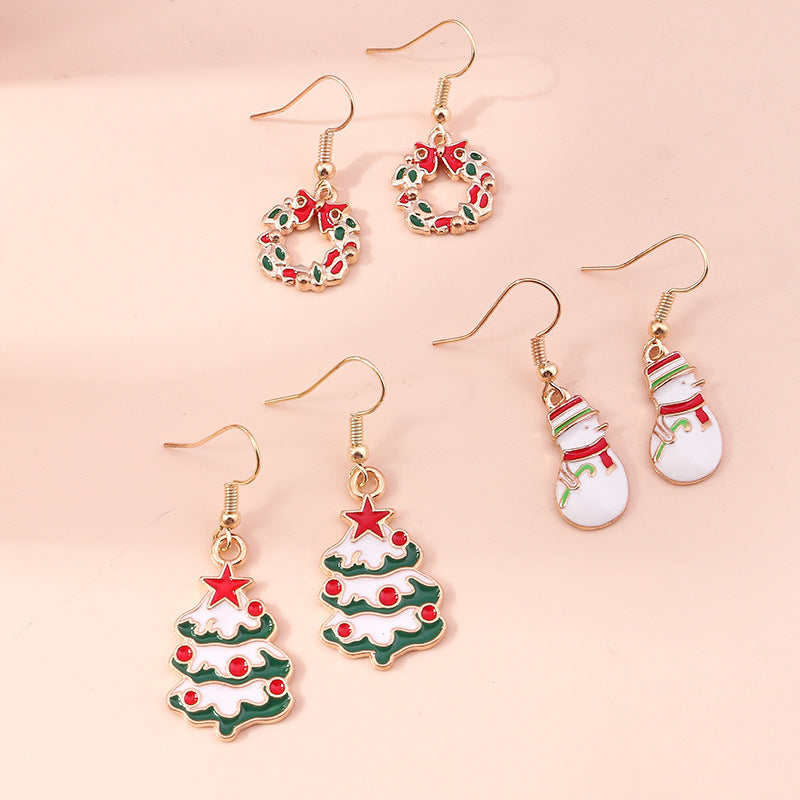 Christmas Snowman Snow Gloves Earrings