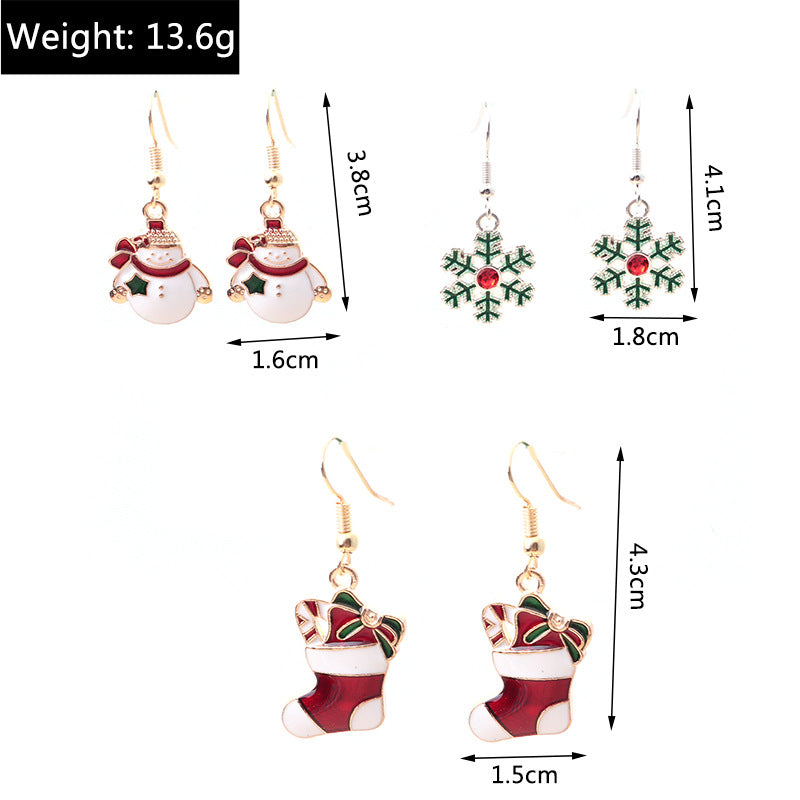 Christmas Snowman Snow Gloves Earrings