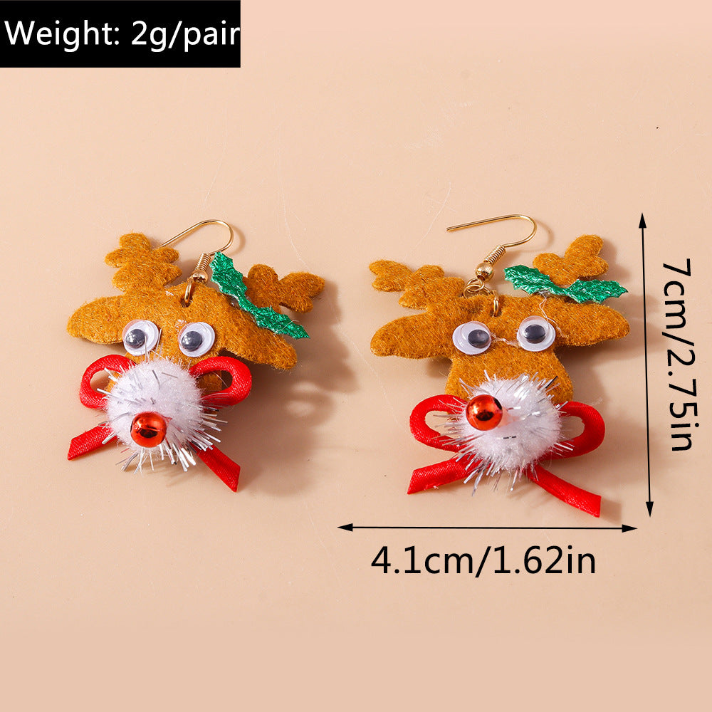 Christmas cartoon cute and funny earrings