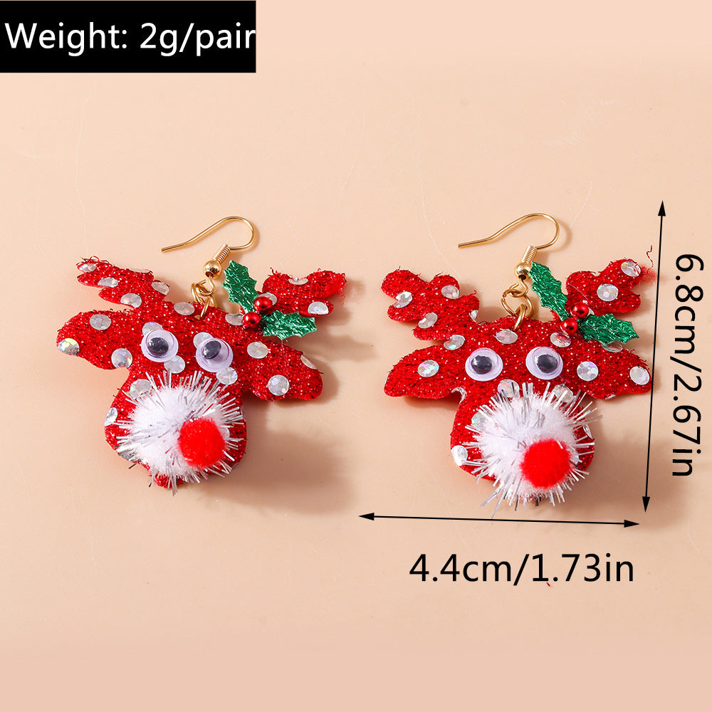 Christmas cartoon cute and funny earrings