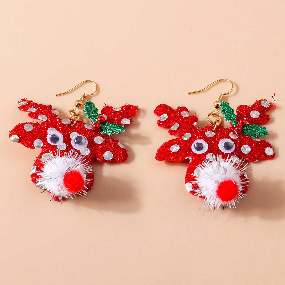 Christmas cartoon cute and funny earrings