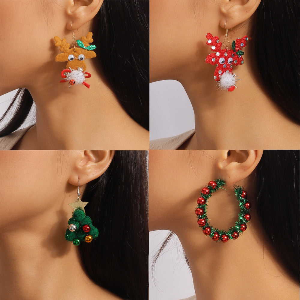 Christmas cartoon cute and funny earrings