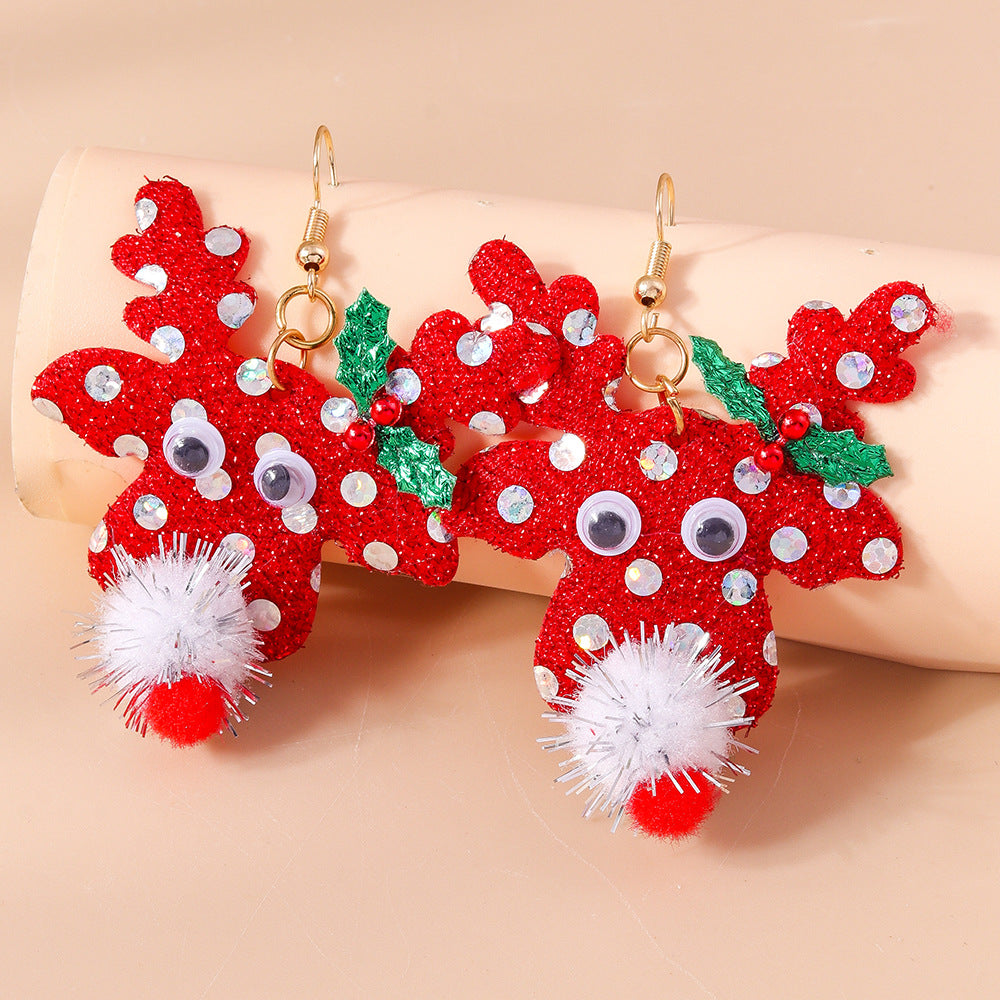 Christmas cartoon cute and funny earrings