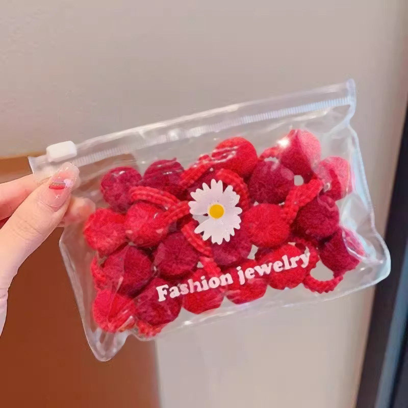 Colored wool balls head rope