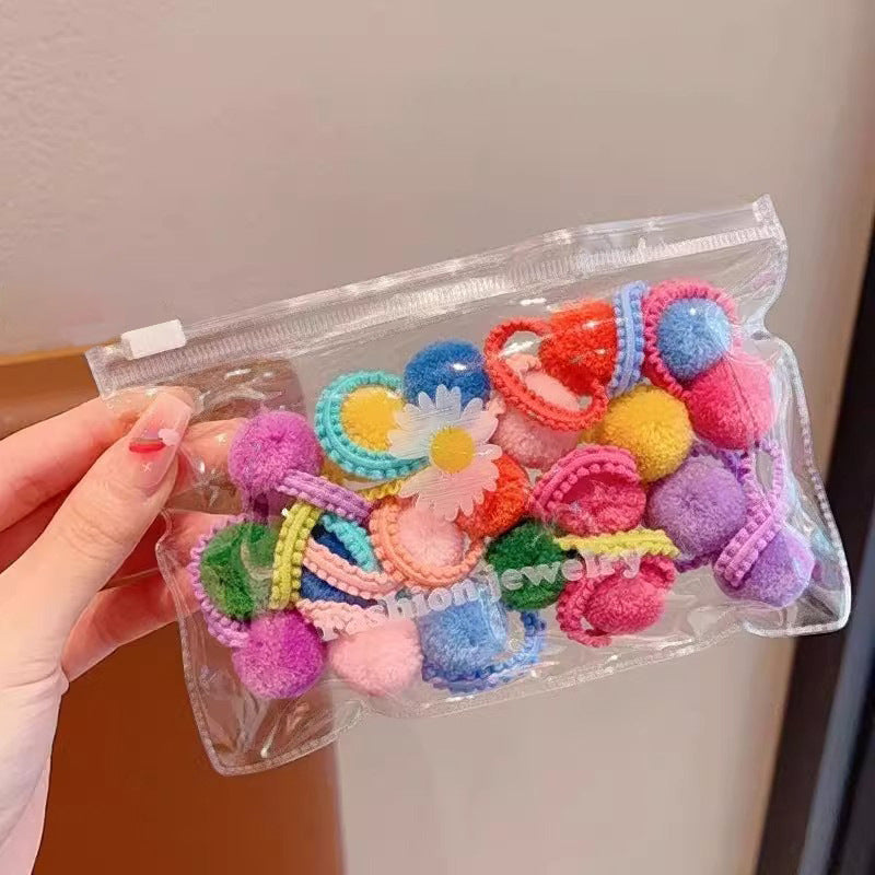 Colored wool balls head rope