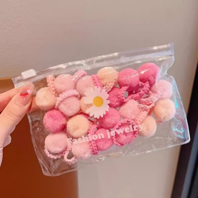 Colored wool balls head rope