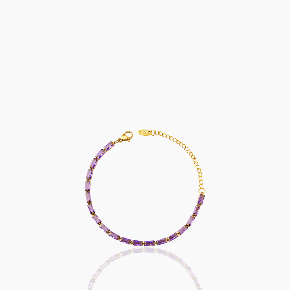 Colorful geometric block chain bracelet