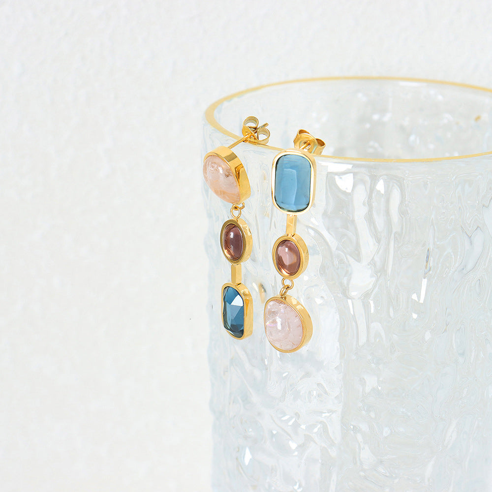 Colorful sparkling earrings