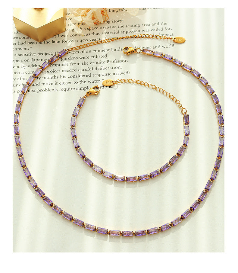 Colorful geometric block chain bracelet