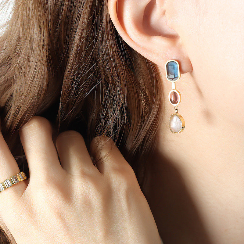 Colorful sparkling earrings