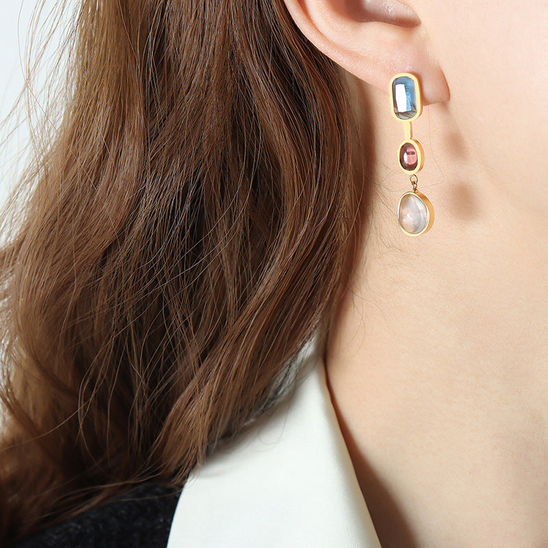 Colorful sparkling earrings