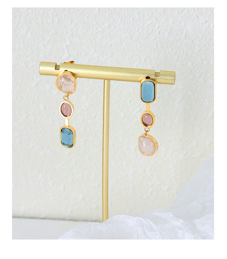 Colorful sparkling earrings