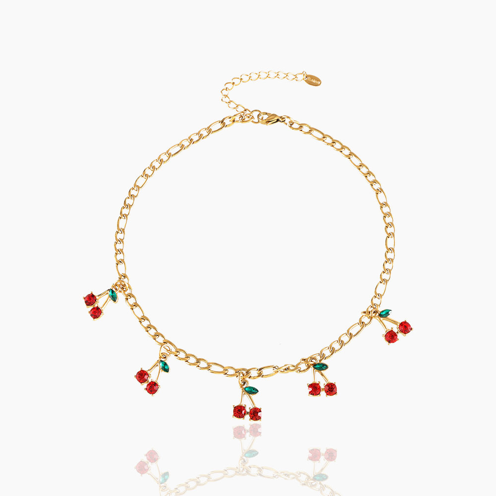 Creative New Red Cherry Stone Necklace