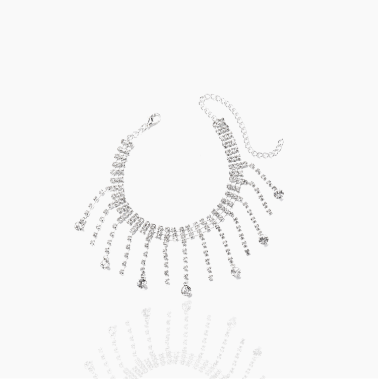 Tassel Beach Double Layer Teardrop Anklet