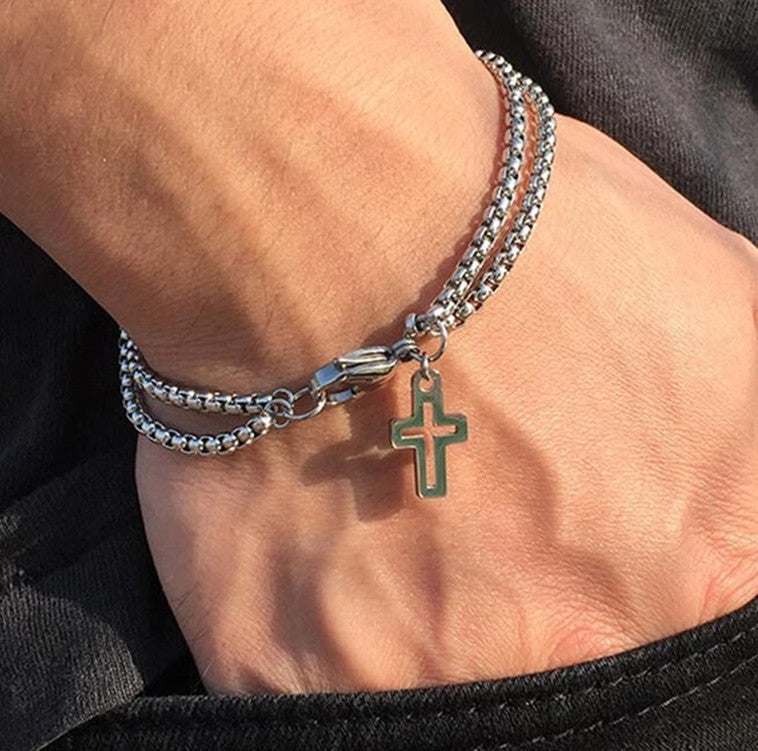 Cross hip-hop all-match cool trend men's bracelet