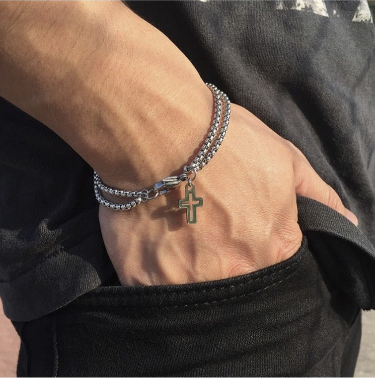 Cross hip-hop all-match cool trend men's bracelet