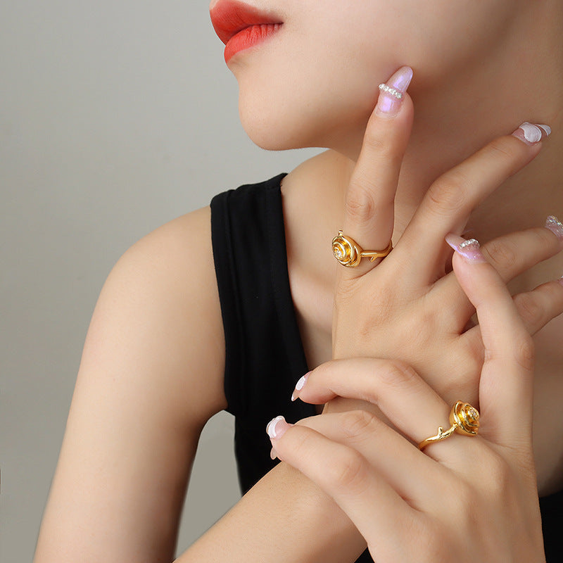 DESERT ROSE OPEN ZIRCON RING