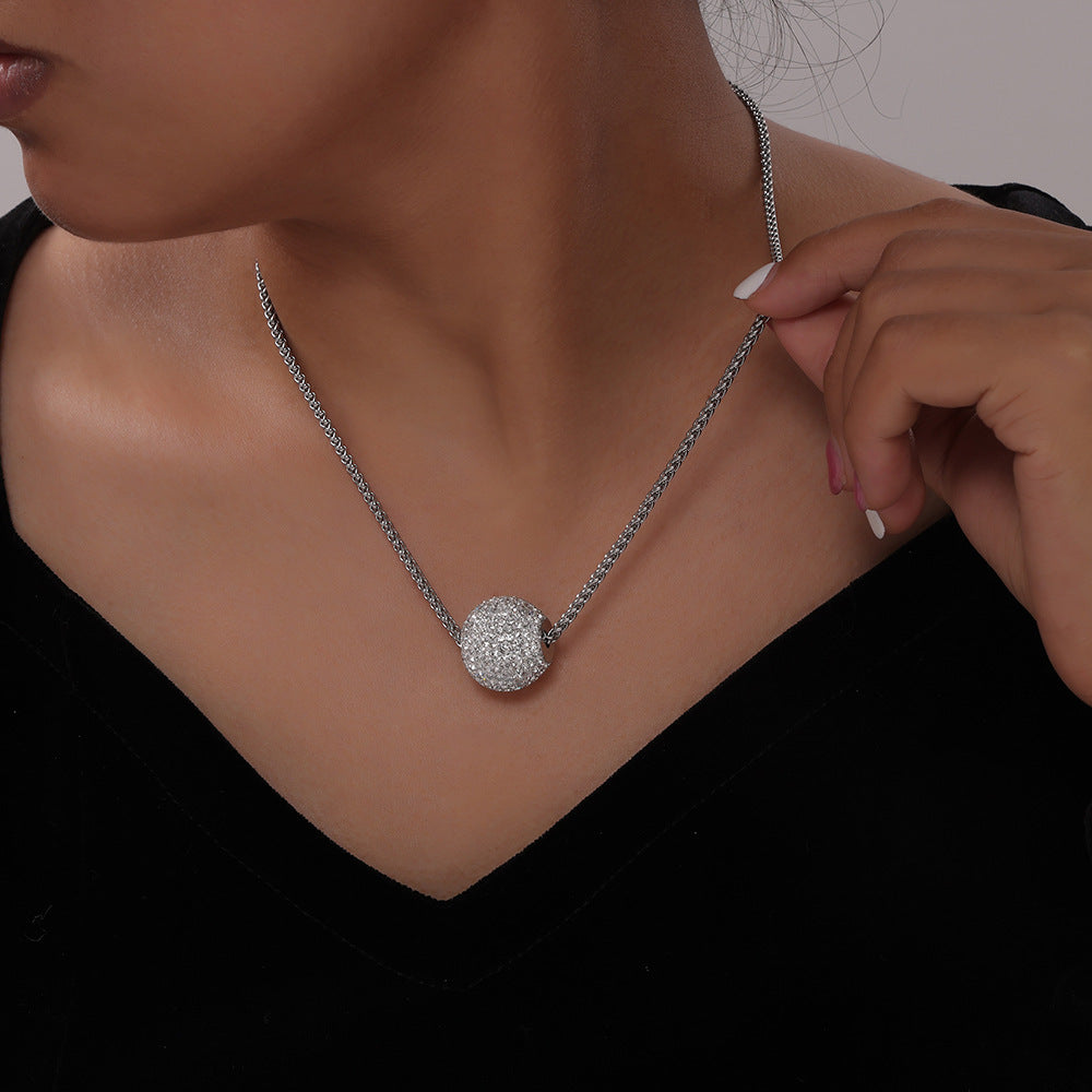 ネックレス・ペンダント Volume Round Pendant Necklace #5733 Gilded Collection Diamond Shape Pendant 6MM W/ CZs 16