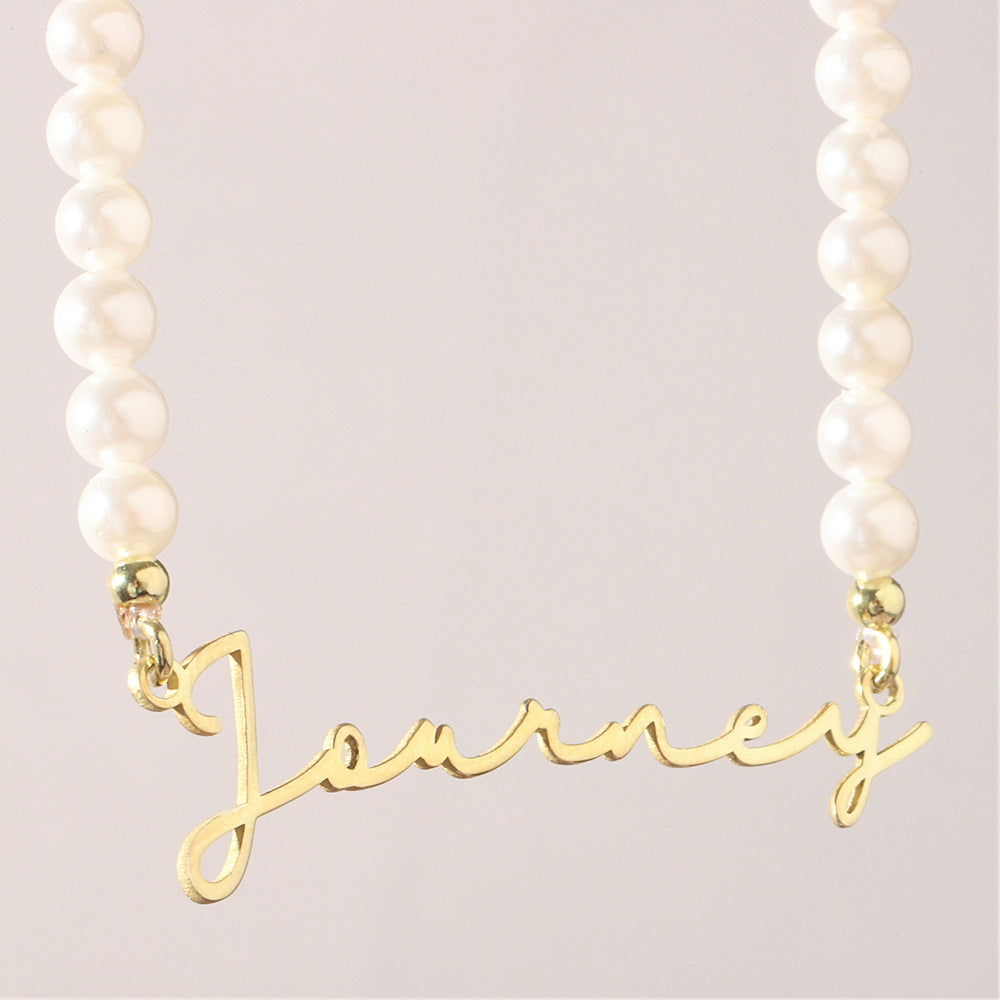DIY NAME PEARL COLLAR CHAIN