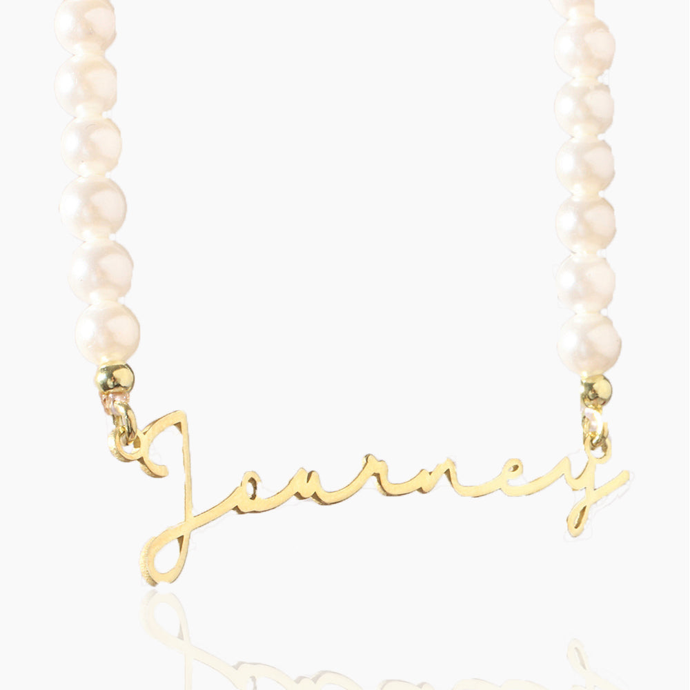 DIY NAME PEARL COLLAR CHAIN