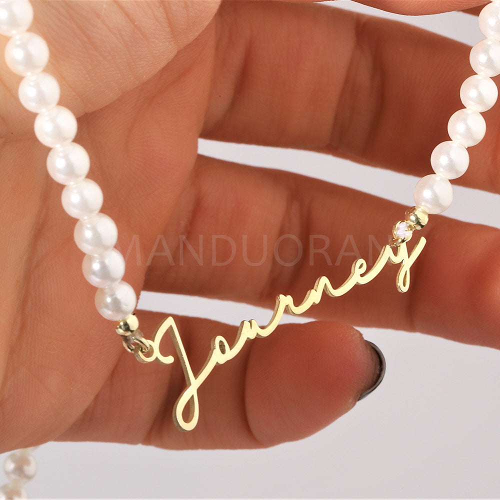 DIY NAME PEARL COLLAR CHAIN