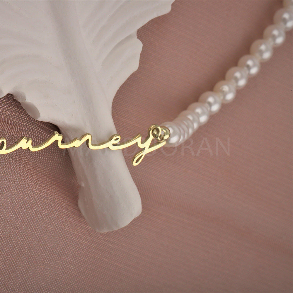 DIY NAME PEARL COLLAR CHAIN
