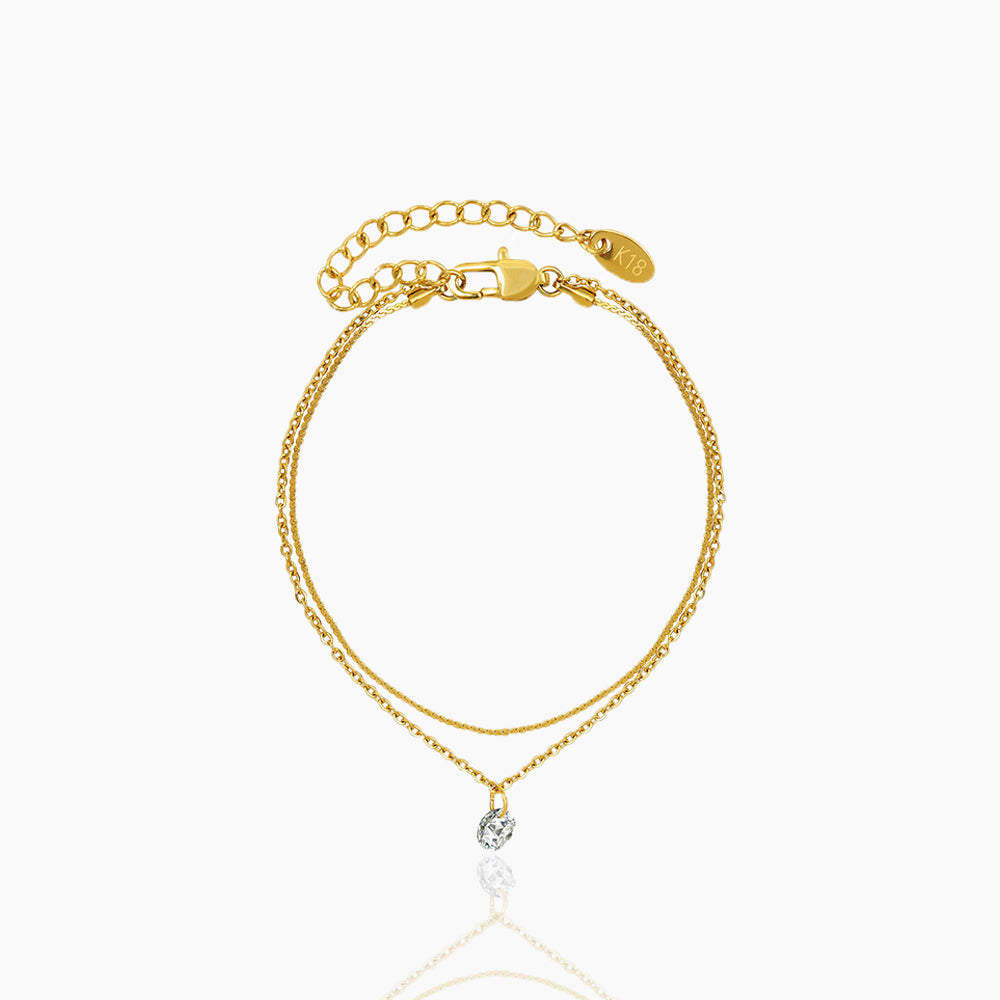 DOUBLE LAYERED MINIMALIST ANKLET
